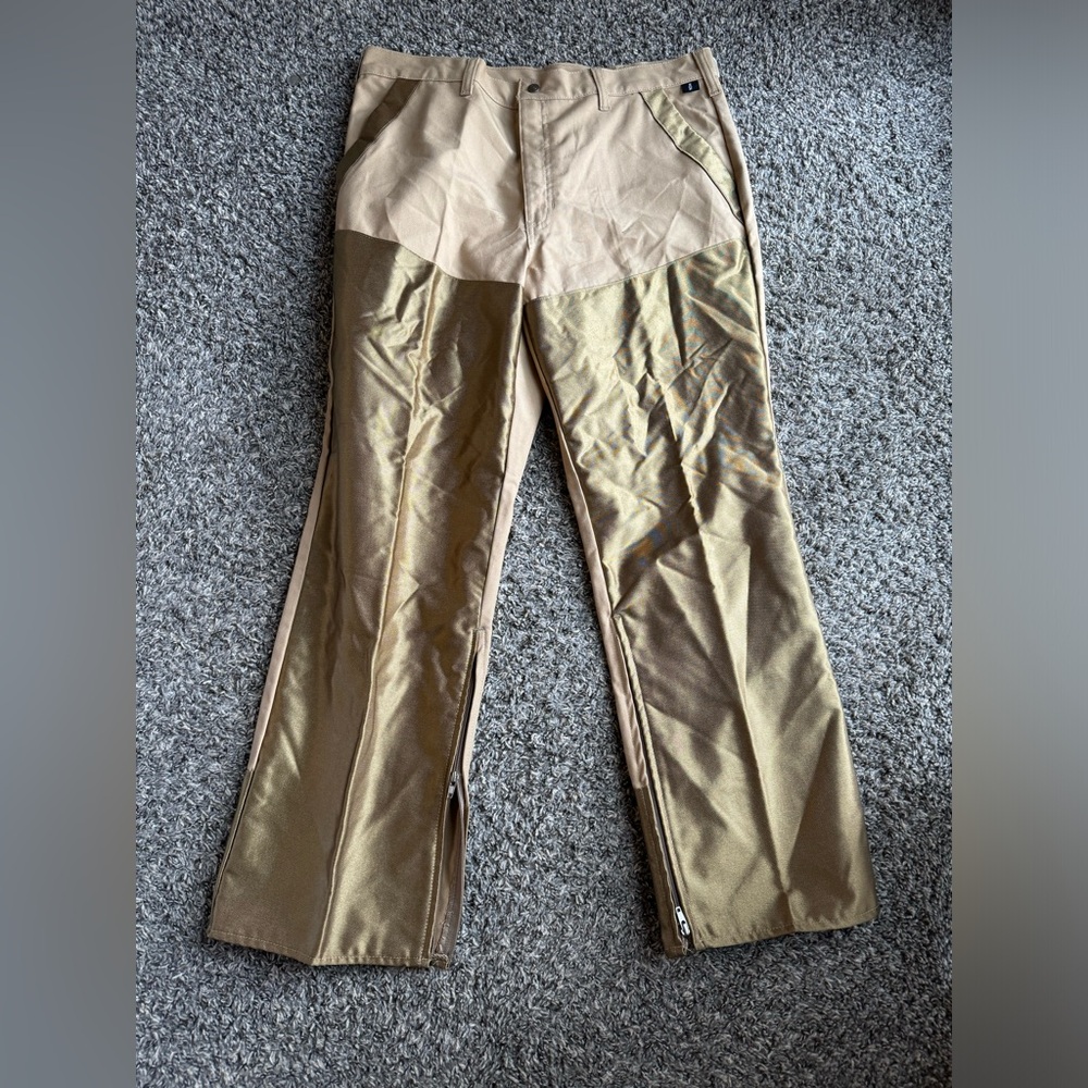 NWT 10x brand Industrial Work Pants Sz 38 x 32 Reflective Material Cuff Zippers